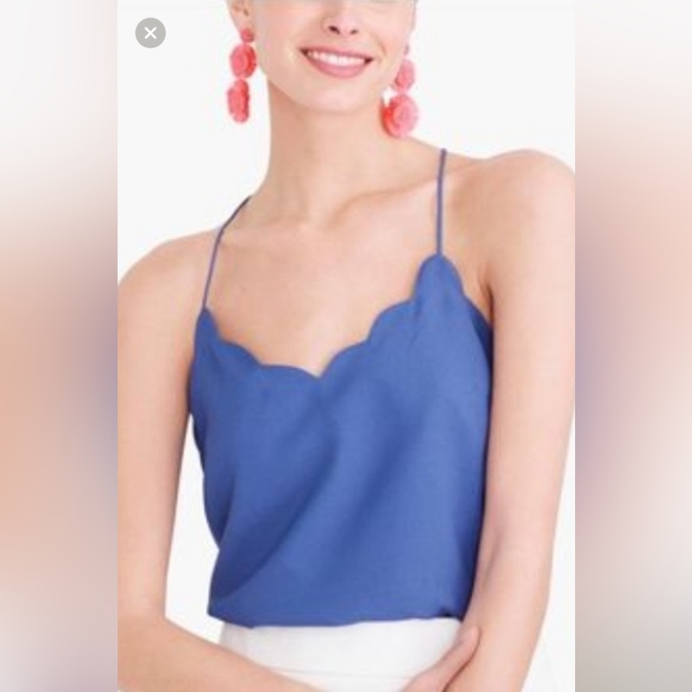 J.Crew Mercantile Scalloped Trim Camisole Top size 6 NWT